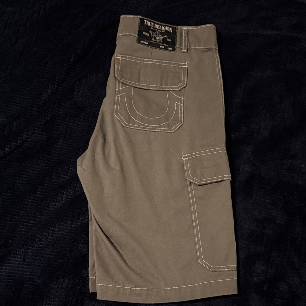 True Religion Khaki Cargo Shorts